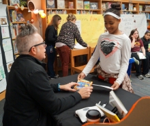 Student visiting author